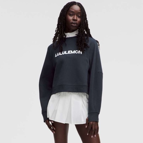 lululemon athletica Tops - Lululemon Scuba Oversized Pullover *Wordmark EUC Size M/L